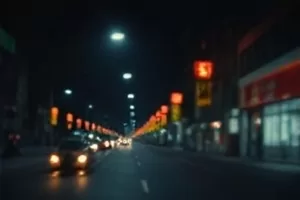 《长夜将尽的蓝》横版配图：黎明前的深蓝色海面与防波堤