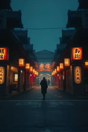 《第七次开庭》竖版海报：空荡审判席与被翻旧的卷宗